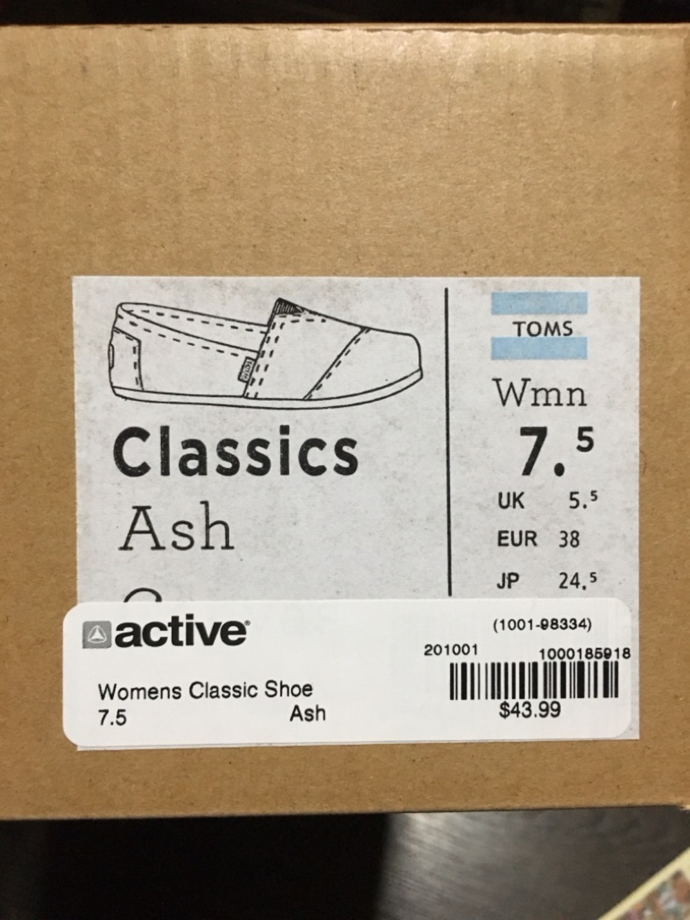 TOMS Womens Classic Slip-On Shoe in Ash Gray - Picture 10 of 10